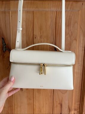 JW PEI Cream Top Handle Crossbody with Gold Hardware